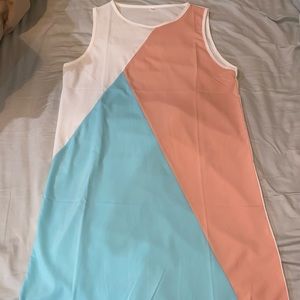 Women’s blue coral & white dress